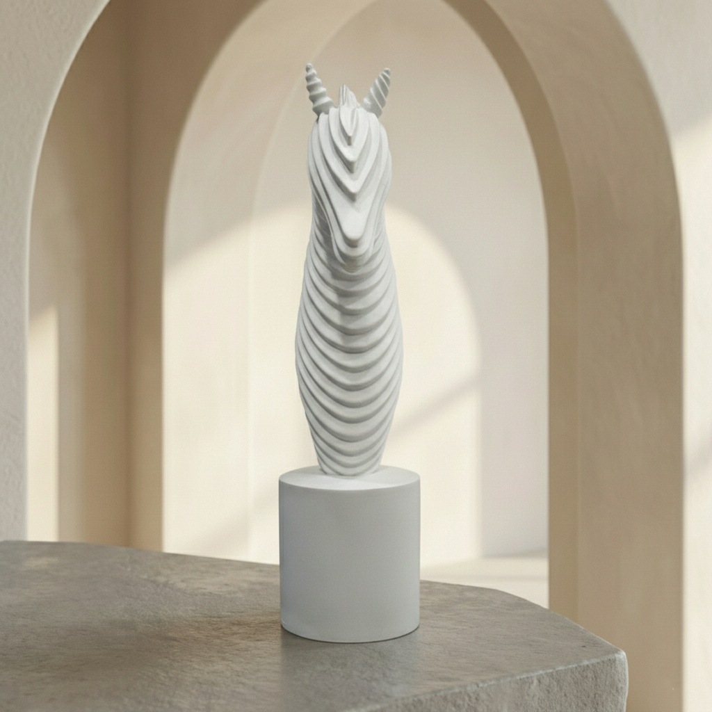 Dynamic Rearing Horse Texture Statue | Modern Equestrian Sculpture for Luxury Table and Office Decor