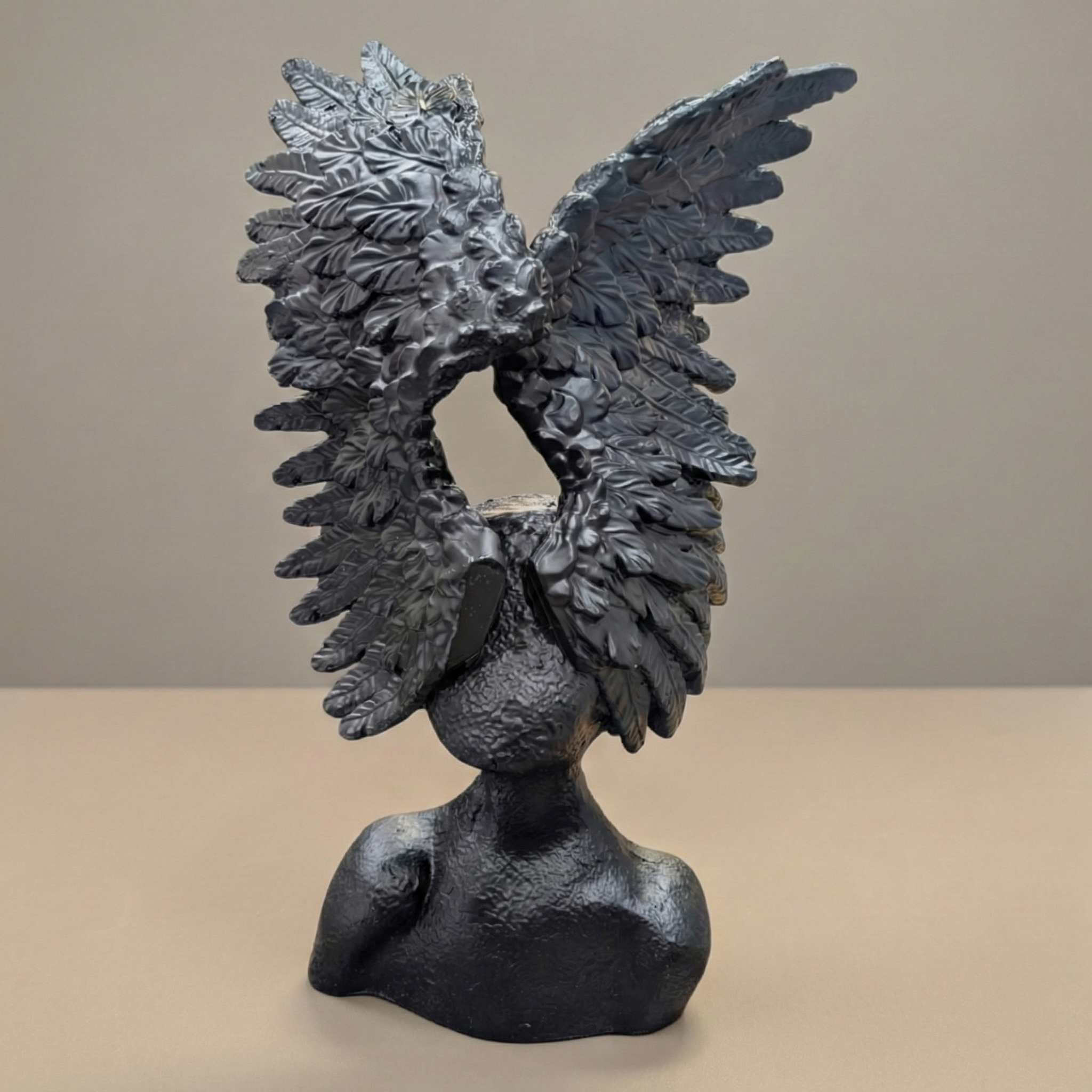 Striking Modern Winged Bust Statue | Premium Abstract Sculpture for Home Accents & Table Centerpiece