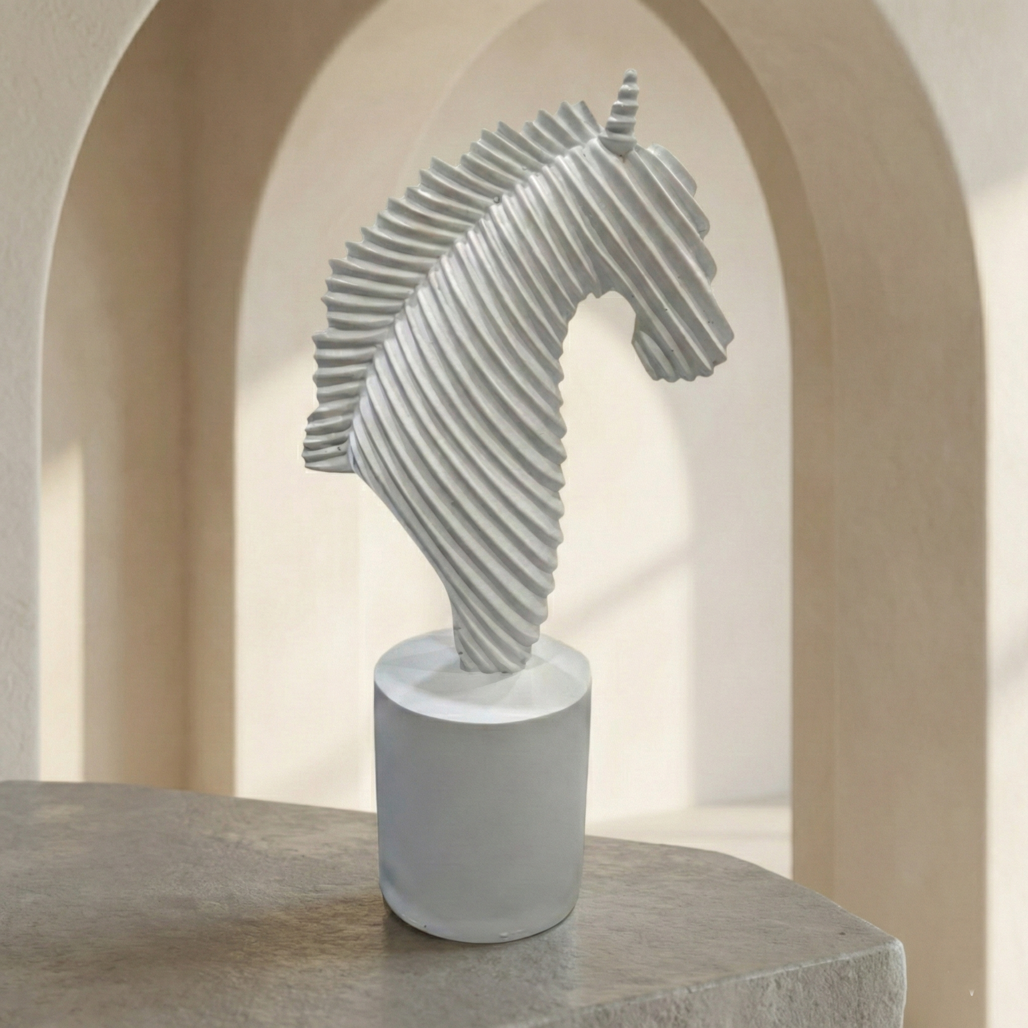 Dynamic Rearing Horse Texture Statue | Modern Equestrian Sculpture for Luxury Table and Office Decor