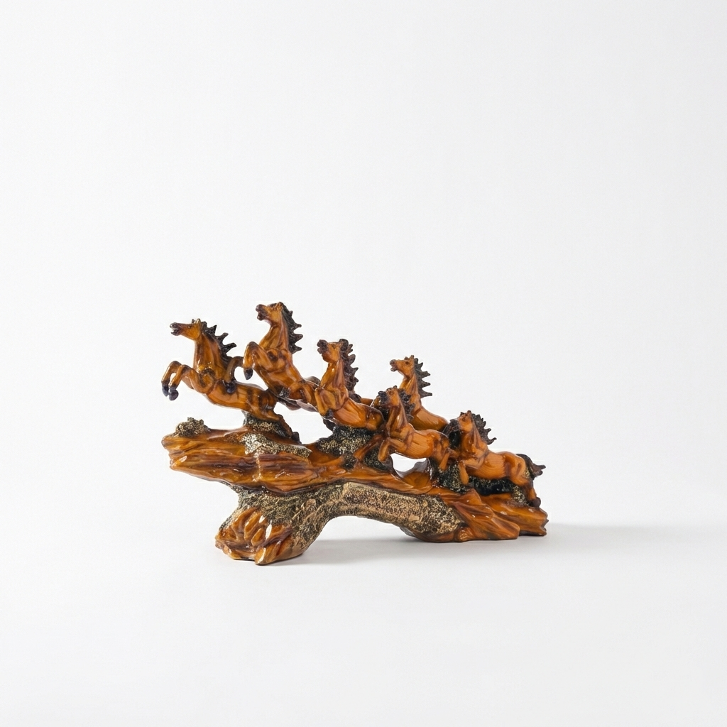 Seven Running Horses Statue | Feng Shui Vastu Success Showpiece | Dynamic Office Desk & Home Table Decor Accent