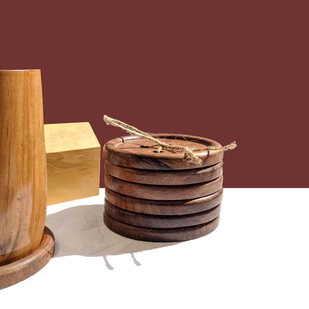 Wooden Button Coasters