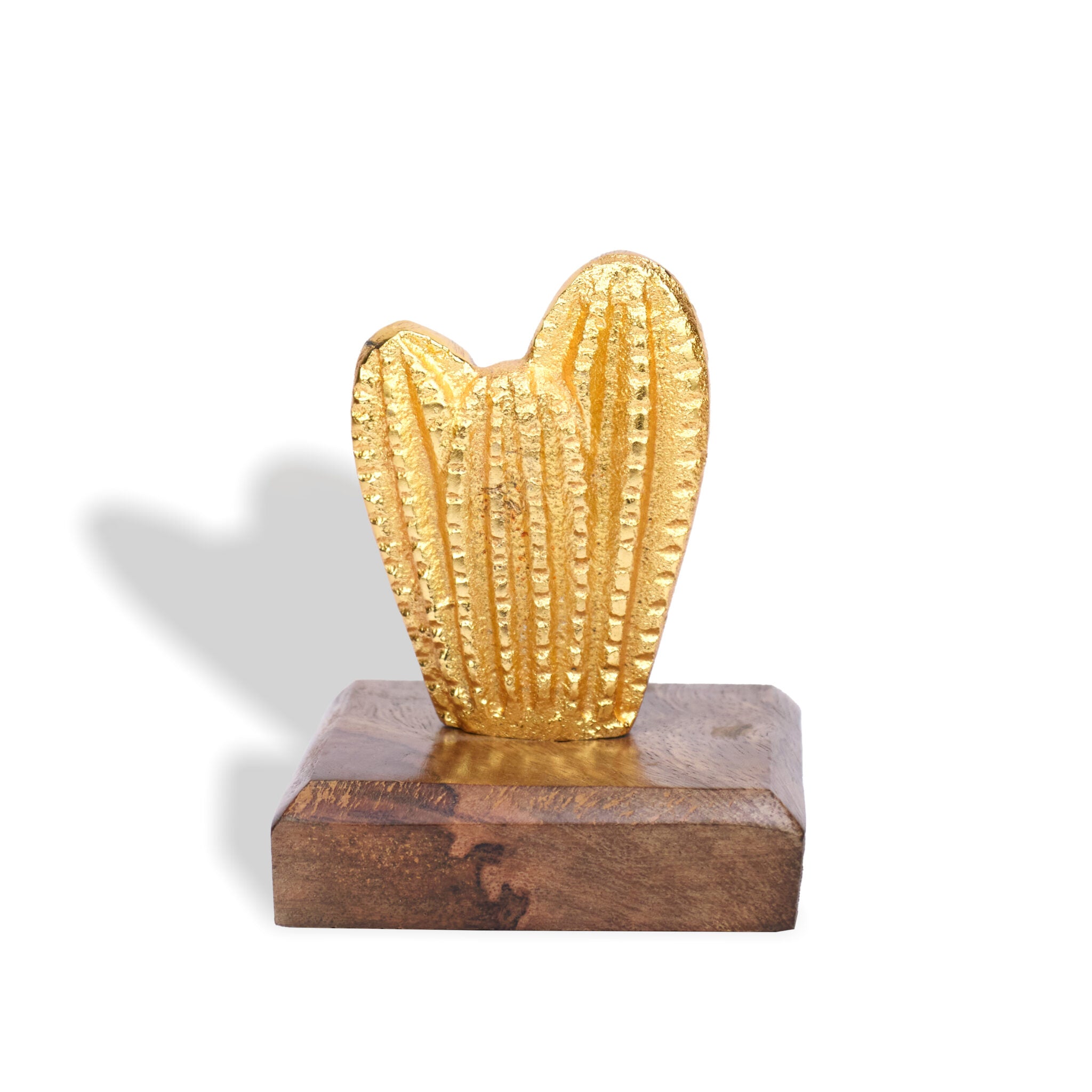 Mini Cactus Showpiece - Wooden Base