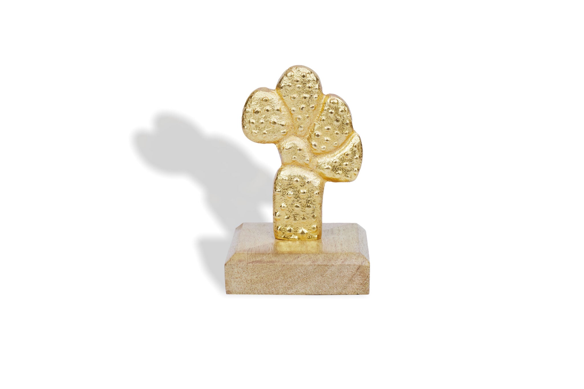 Mini Cactus Showpiece - Wooden Base