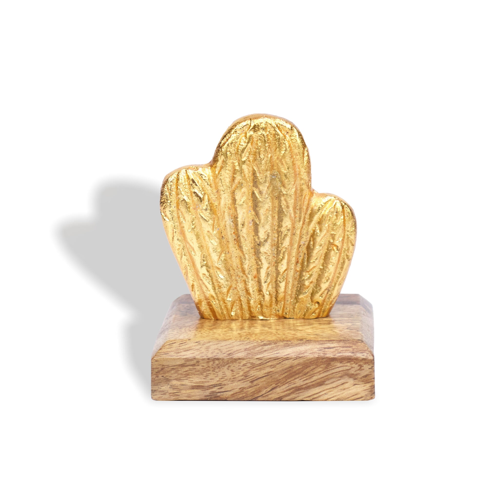 Mini Cactus Showpiece - Wooden Base