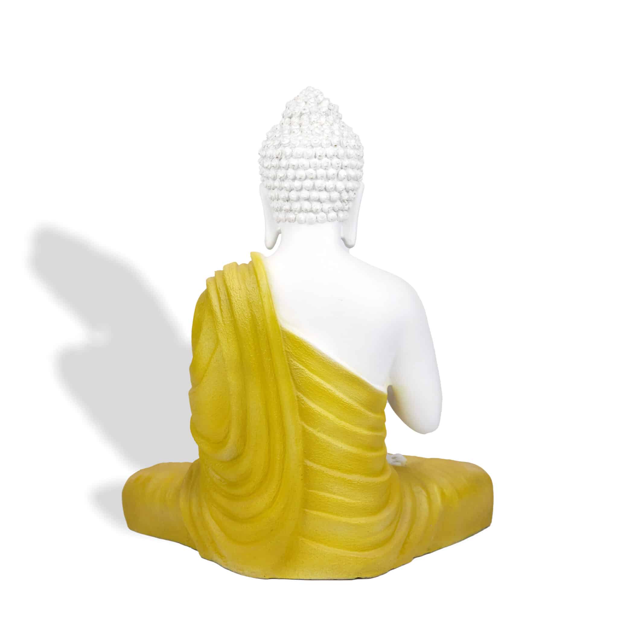 Meditating Buddha Figurines 10" | Buddha Showpiece Yellow White