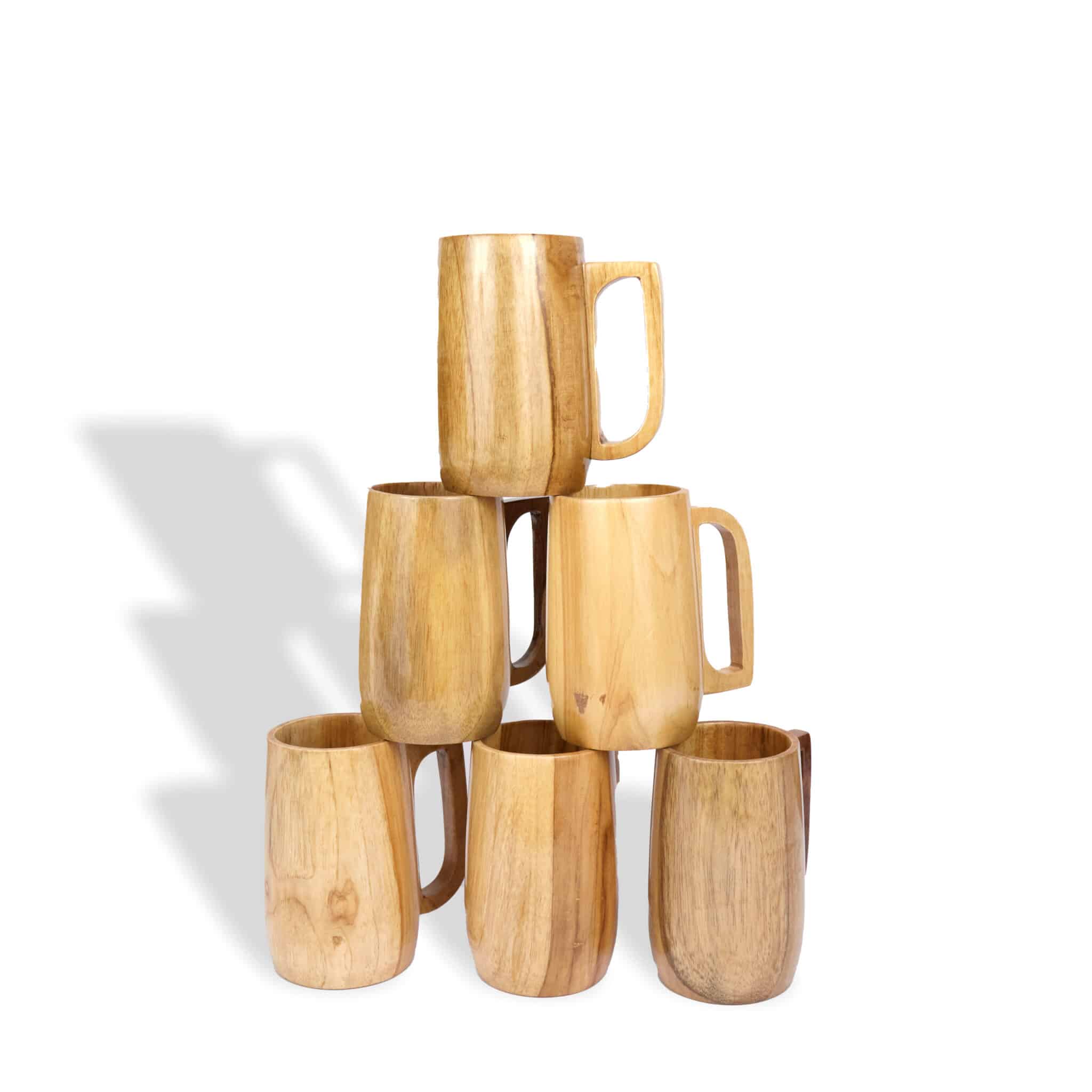 Wooden Tall Teakwood Coffee Mug