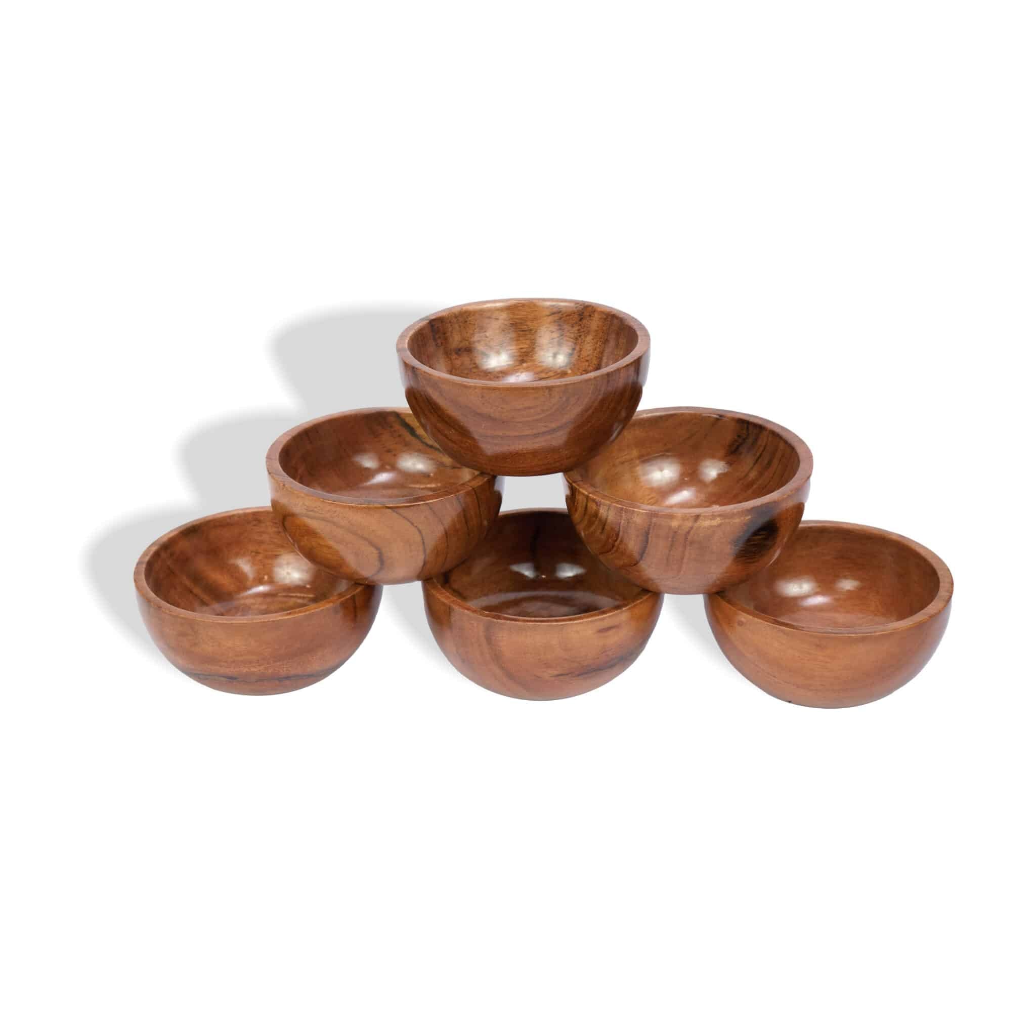 Flat Acacia Wood Serving Bowl