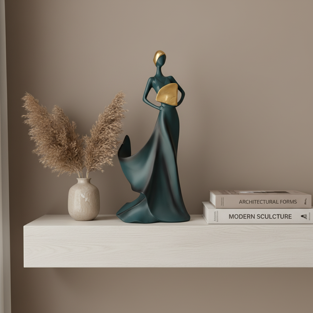 Abstract Female Sculpture, Modern Figurative Statue, Console and Tabletop Decor