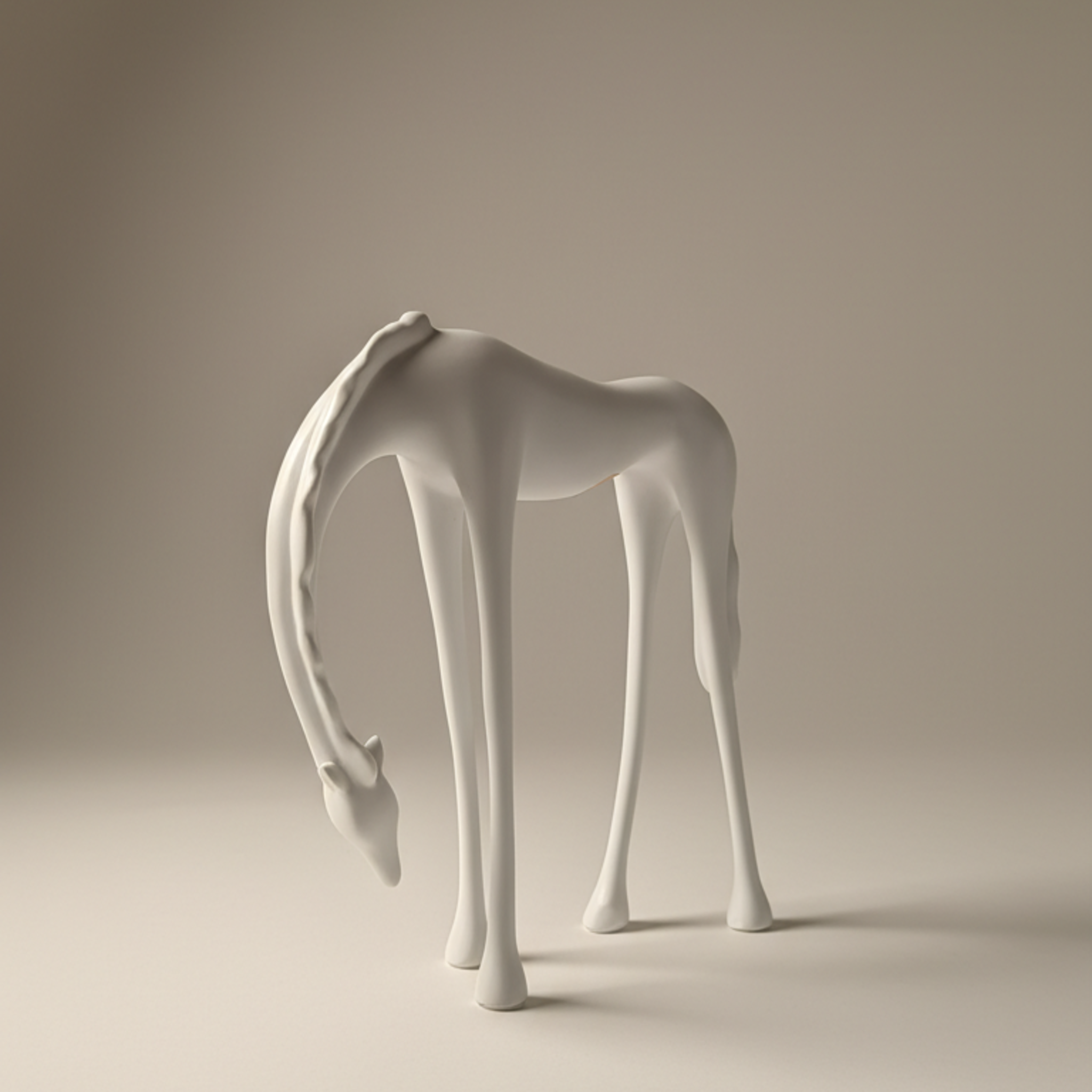 Elongated Giraffe Sculpture | Tabletop Showpiece | Modern Minimalist Decor