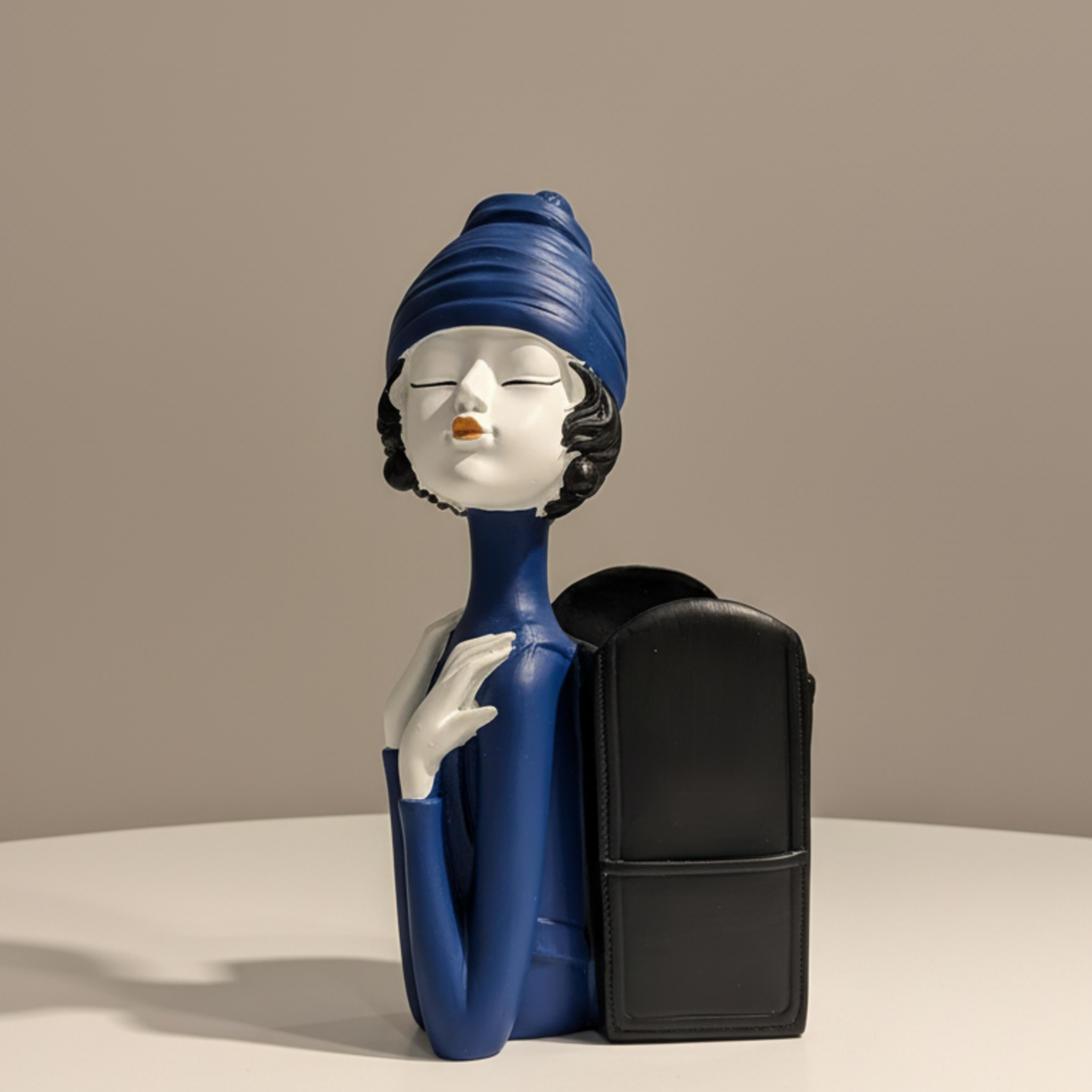 Lady Figural Container | Stylized Female Sculpture | Modern Desk or Shelf Decor
