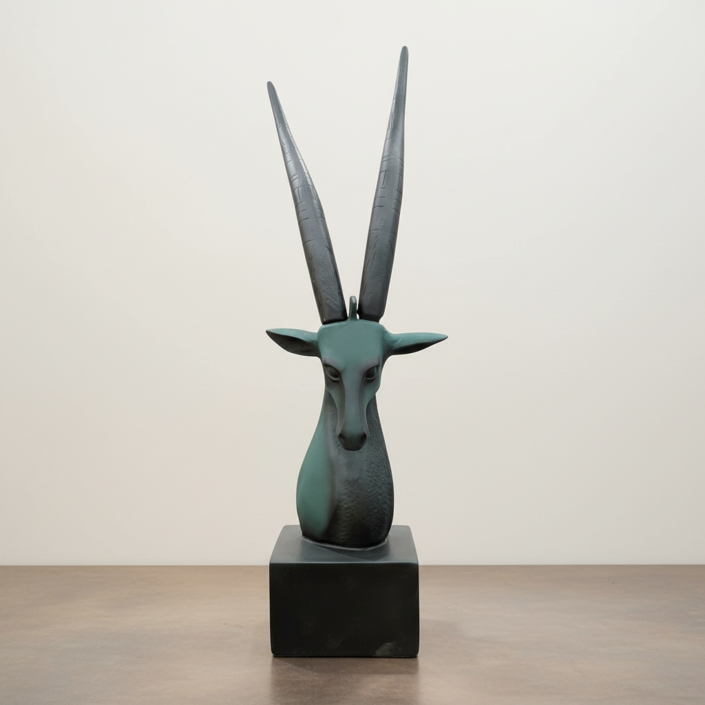 Abstract Antelope Head Sculpture Polyresin Modern Wildlife Table Decor