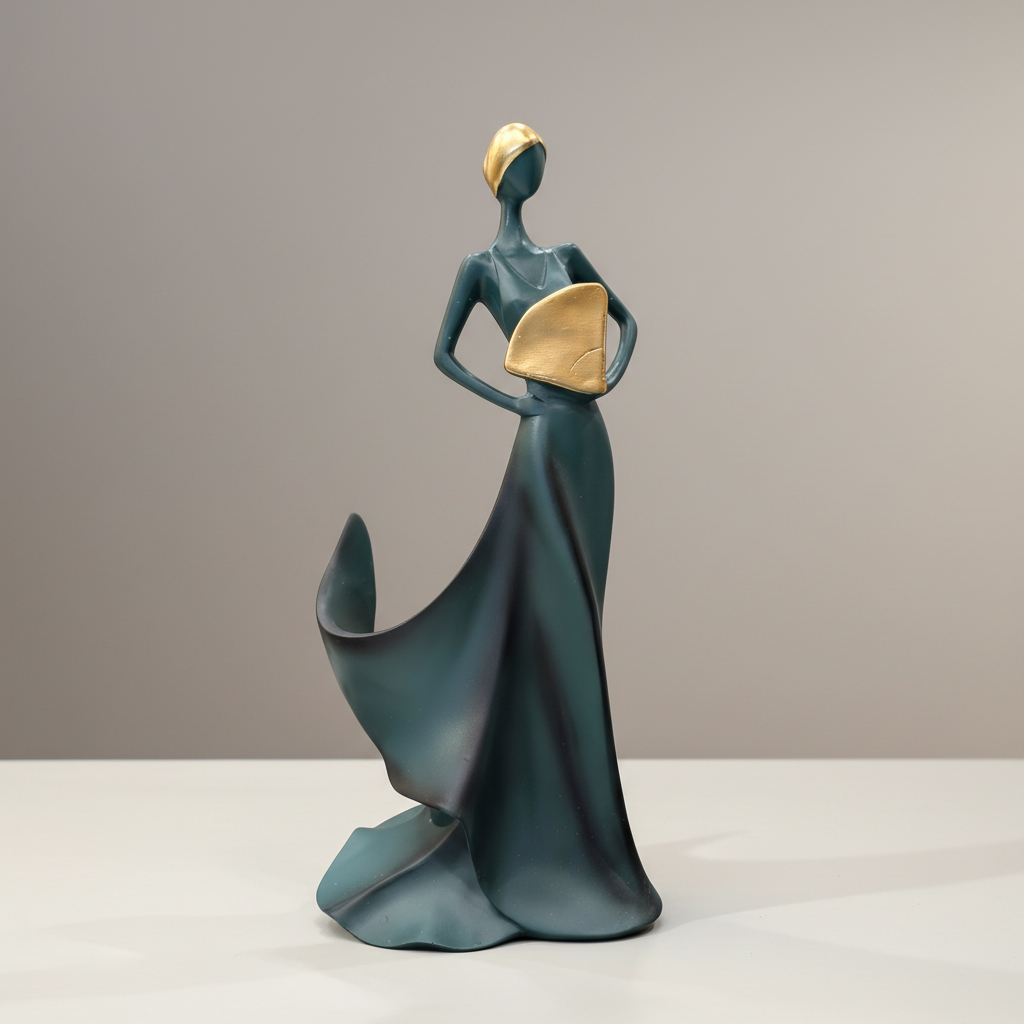 Abstract Female Sculpture, Modern Figurative Statue, Console and Tabletop Decor