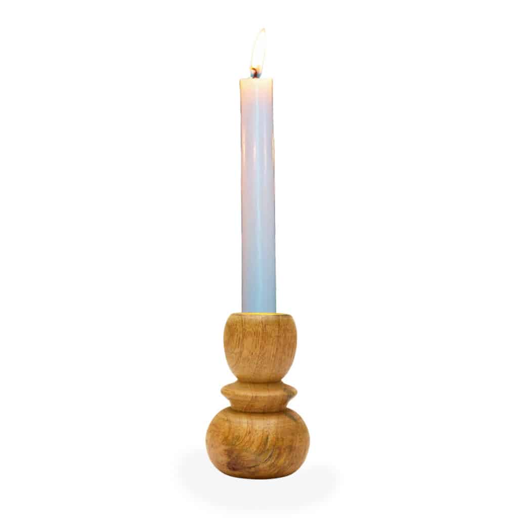 2PCS Wooden Candle Holder Desktop Candlestick Round Table