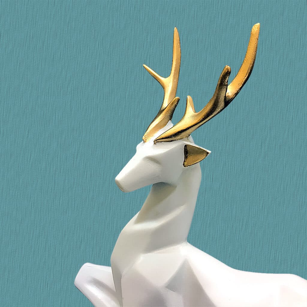 white christmas deer figurine