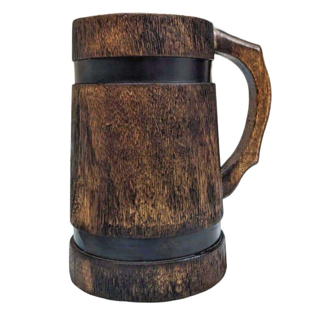 wooden barrel beer mug or glass